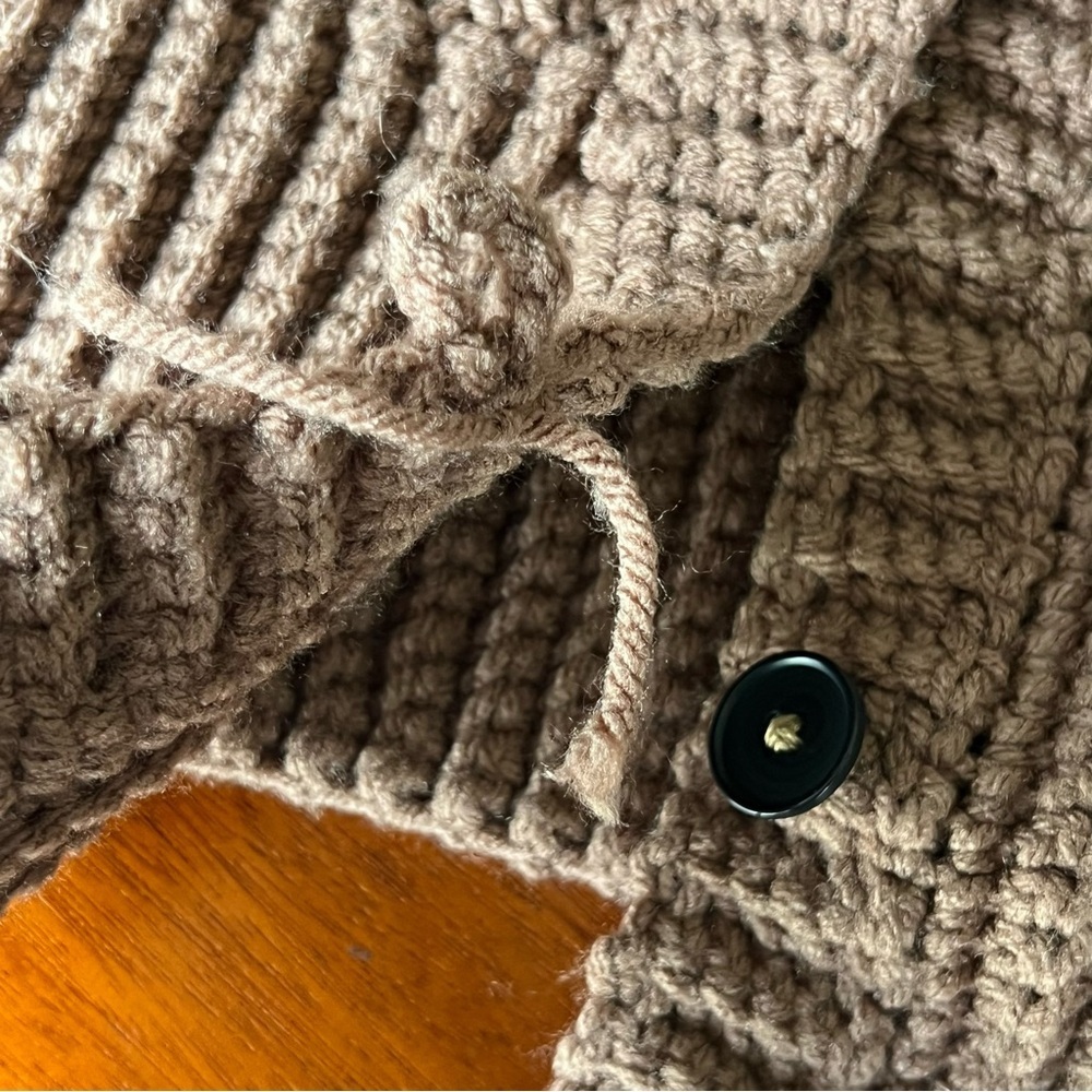 Handmade Brown Knit Sweater Medium - Picture 7 of 16
